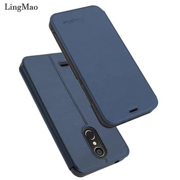 Husa Flip Pentru LG K8 2018 Lux din Piele carte de Portofel Book Cover Caz pentru LG K8 K9 2018 Caz smartphone Albastru Mobile coque