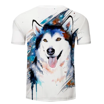 Husky de Pixie rece Arta Amuzant Tricouri 3d Bărbați T-shirt Câine tricouri de sex Masculin Camisetas Hombre Animale Imprimate Topuri Teuri Brand ZOOTOP B