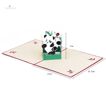 HÂRTIE SPIRITZ Panda Carduri 3D cu laser Tăiat Hârtie Place Pop-Up Card cu Plic Multumesc Invitații Salut Multumesc de Invitatie