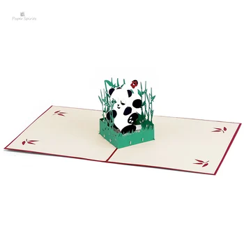 HÂRTIE SPIRITZ Panda Carduri 3D cu laser Tăiat Hârtie Place Pop-Up Card cu Plic Multumesc Invitații Salut Multumesc de Invitatie