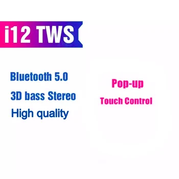 I12 TWS căști fără Fir Bluetooth 5.0 Căști sport Căști Căști Cu Microfon Pentru iPhone Xiaomi Samsung Huawei PK I9S I7S