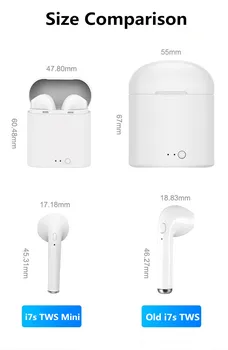 I7 i7s Mini TWS fără Fir Bluetooth Casti In-ear Stereo, Jocuri Sport, Pavilioane și Încărcare Cutie pentru iPhone Xiaomi, Huawei Telefon