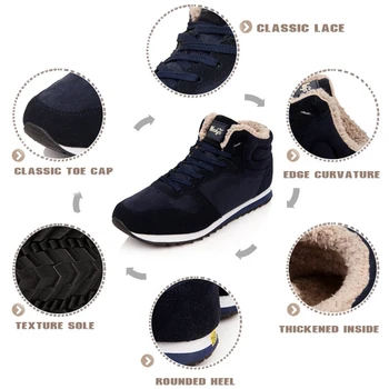 Iarna Adidas Pentru Femei Cizme Turma De Blană Cald Toc Plat De Cauciuc Dantela Sus Glezna Cizme Pentru Femei Cizme De Zăpadă Albastru Negru Botine Plus Dimensiune