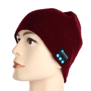 Iarna Bluetooth USB Reîncărcabilă Muzica Cască Cald Tricotat Beanie Hat Cap Respirabil Bărbați Gorras Pălării Calde Casual Doamna Căciuli