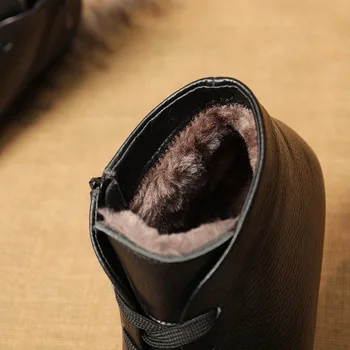 Iarna caldă mama bumbac pantofi femei din piele de pluș pantofi de vârstă mijlocie și bătrâni antiderapante moale cu talpi confortabil scurt