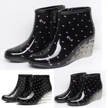 Iarna Femei Pantofi Femei Cizme de Ploaie Pene Tub Scurt de Moda Cizme de Ploaie Non-alunecare rezistent la apa, Apa de Pantofi de Femeie 2020 Fierbinte de Vânzare
