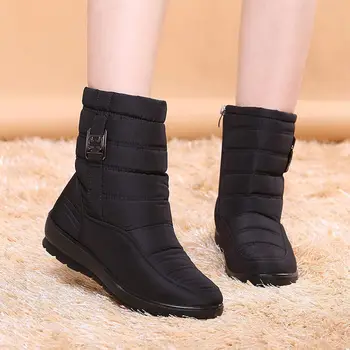 Iarna glezna cizme pentru femei pantofi de cald rotund toe fermoar pantofi femei cizme 2021 moda solid casual pantofi pentru femeie cizme de zapada pentru femei