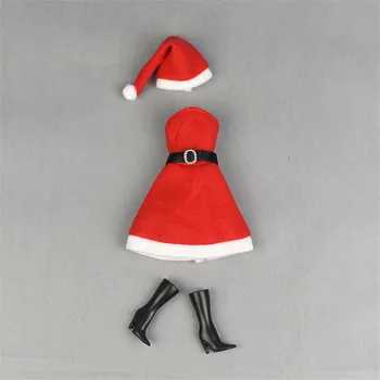 Iarna Haine de Crăciun pentru 30cm 1/6 BJD Păpuși Roșu Pălărie Moș crăciun pentru Papusi Barbie Blythe Haine Accesorii Rochie de Jucarii Cadou