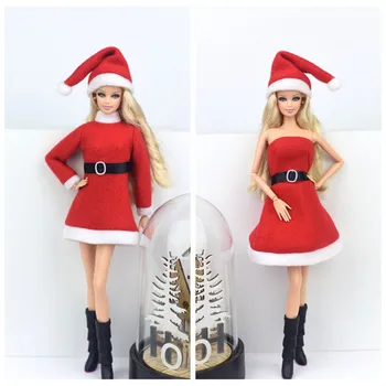 Iarna Haine de Crăciun pentru 30cm 1/6 BJD Păpuși Roșu Pălărie Moș crăciun pentru Papusi Barbie Blythe Haine Accesorii Rochie de Jucarii Cadou