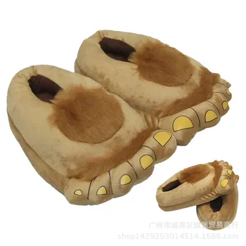 Iarna noi Interior, Papuci de Casă somptuoasă Pantofi Femei Barbati Copii Amuzante Laba Papuci de Crăciun Monstru Dinozaur Gheare de Pluș Acasă