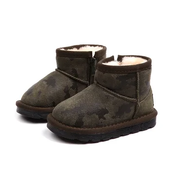 Iarna noua Moda baieti pantofi chaussure copii Ține de cald piciorului camuflaj piele de căprioară fete cizme de Zapada foarte moale si confortabil