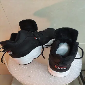 Iarna pantofi Femei cizme de zăpadă Blană cald Mocasini Chaussure Femme de tenis Sport Pantofi sport Pentru Femei Dantela-up Formatori trekking