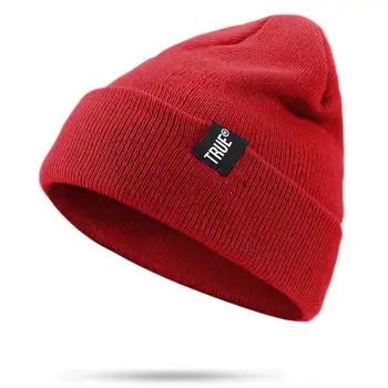 Iarna Tricotate Chelioși Căciuli De Iarnă Scrisoare Adevărată Pălărie Moale Hip Hop Hat Pentru Barbati Femei Casual Căciuli Capota Unisex Solid Capac
