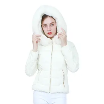 Iarna în Jos Jachete de Moda pentru Femei Haină Călduroasă de Bumbac Îngroșarea Hanorac Guler de Blană Jachete cu Gluga Detasabila Capac Haine de Iarnă