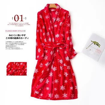 Iarna Ține de cald flanel haine femei halate de baie Proaspete kimono haine casual femei și bărbați iubitorii de haine halat sleepwear
