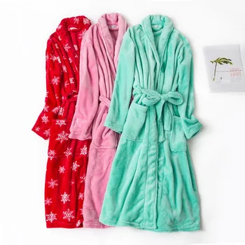 Iarna Ține de cald flanel haine femei halate de baie Proaspete kimono haine casual femei și bărbați iubitorii de haine halat sleepwear