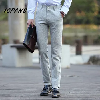ICPANS Costum Pantaloni Barbati Lenjerie de Vara Oamenii de Afaceri Pantaloni Office Clasic Mens Pantaloni Formale 2018 Moda Noua Plus Dimensiune 38 40