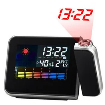 Idee de cadou plin de culoare LED Digital de Proiectie Ceas cu Alarmă Temperatură Umiditate Termometru Higrometru Birou Timp Proiector Calendar