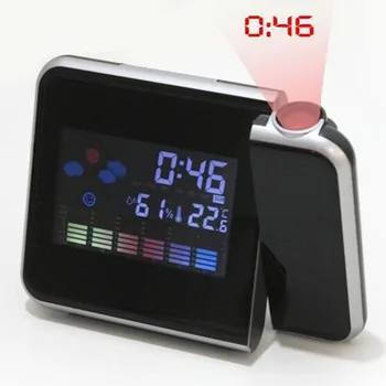 Idee de cadou plin de culoare LED Digital de Proiectie Ceas cu Alarmă Temperatură Umiditate Termometru Higrometru Birou Timp Proiector Calendar