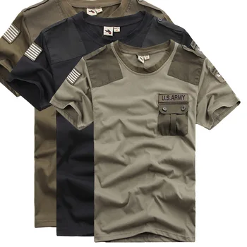Idopy de Vară pentru Bărbați-Ne Armatei Mozaic de Buzunar T-Shirt iute Uscat Luptă Stil Militar, Tricouri Tricouri Pentru Cool