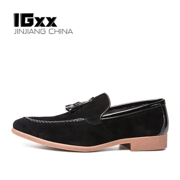 IGxx Bărbați Subliniat Toe Afaceri Tricotat Pantofi Ciucuri Casual Respirabil PU Cauciuc Unic Rochie, Pantofi Nunta, Pantofi