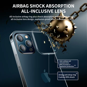 IHaitun de Lux Pahar de Caz Pentru iPhone 12 Pro Max Cazuri Ultra Subtire Sticlă Transparentă Acoperă Pentru iPhone 12 Pro Margine Moale