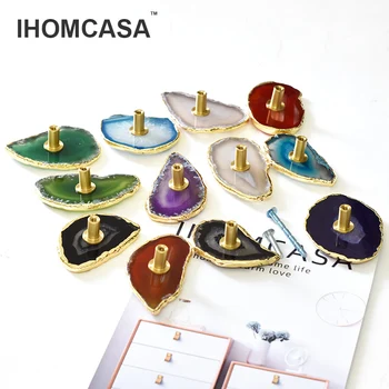 IHOMCASA Nordic Stil Lux Naturale Agat Cristal Neregulate Cabinet Butonul Sertar dulap Trage Mânere Mobilier mâner de Alamă