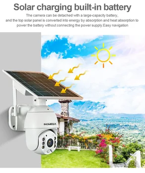 IINQMEGA WIFI Solar Camera 1080P Cloud Camera IP Wireless Shell Sola HD în aer liber, Wi-fi Supraveghere de Securitate Impermeabil în aer liber C