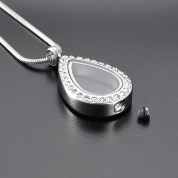 IJD9888 Lacrimi de Sticlă Memorial Medalion Colier Pentru iubit-O din Oțel Inoxidabil Crematoriu Urna Pandantiv Bijuterii Suvenir Pentru Cenușă