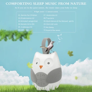 IKAUOIE Portabil Copil Suzeta Player Muzical Bufnita în Formă de Agățat Cărucior de Dormit Confort Educație Timpurie Jucărie somn Calm