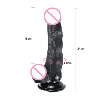 IKenmu Negru Mare Penis artificial Sex Mașină de Atașament Penis Moale Jucării Sexuale Pentru Femei sexul cu un Bărbat machine vibrator atașamente