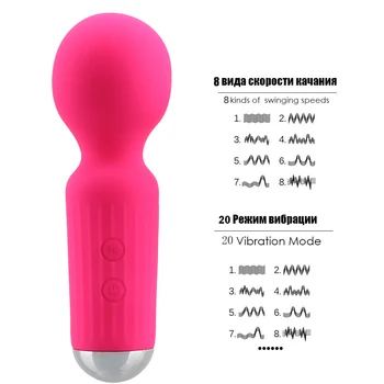 IKOKY 20 de Frecvență Mini AV Stick Baghetă Magică G-spot Masaj Vibrator Vibrator Vagin Stimulator Clitoris jucarii Sexuale pentru Femei