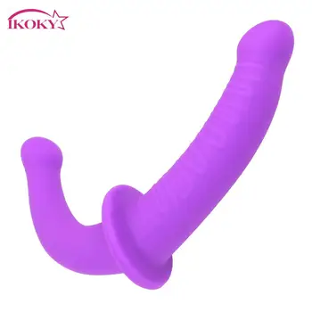 IKOKY Anal Plug Lung Penis artificial Penis Flexibil Dublu Dildo-uri Dual Cap de Penis Jucarii Sexuale pentru Lesbiene Vibrator Femeie Masturbari
