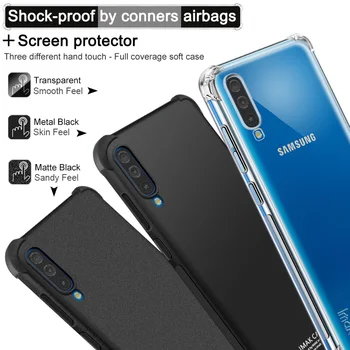 Imak Caz Airbag rezistent la Șocuri Capacul din Spate pentru Samsung Galaxy A70 Silicon Moale Capacul Negru Mat