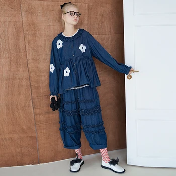 Imakokoni design original patch denim sacou Japoneză sălbatice simplu moda femei toamna stil nou 203035