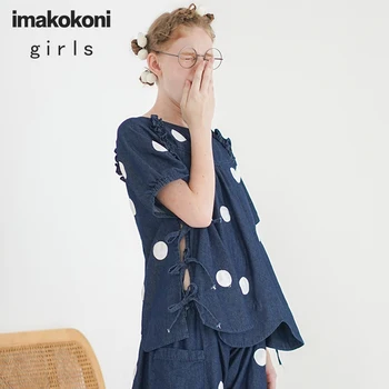Imakokoni femei 2019 noi denim tricou femeie cu mânecă scurtă, de vară, de mari dimensiuni pierde blana scurta 192712