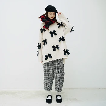 Imakokoni original arc pulover femei toamna liber casual de acoperire de bază tricotate de sus