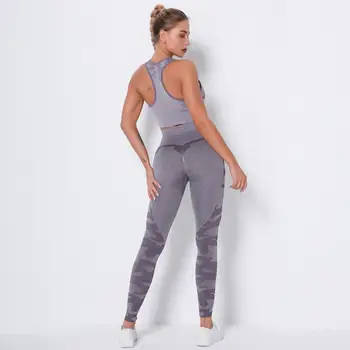 Imbracaminte Femei Yoga ti se Potriveste pentru Fitness Execută Seturi de Camuflaj Top Bras Legging fără Sudură Tinutele Sport de sex Feminin de Gimnastică Purta Antrenament,ZF426