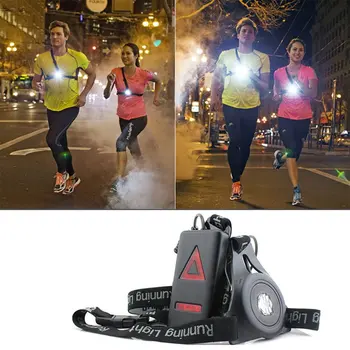 Impermeabil Sport în aer liber, care Rulează Lumini de Noapte LED-uri care Rulează Lanterna Lumini de Avertizare incarcare USB-Piept Lampa de Mers pe jos de Noapte Jogging