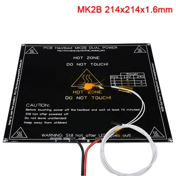 Imprimanta 3D Părți MK2B Heatbed 12/24V Fara/Cu Termistori NTC100K Cablu LED Rezistor 214x214x1.6MM Pat Încălzit Pentru Stiker