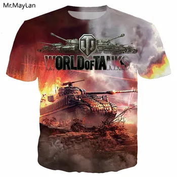 Imprimare 3D Joc World of Tanks Militare tricou Barbati/femei Hip Hop Streetwear T-shirt Om Cool Tricou Personalizat Nou Haine camisetas