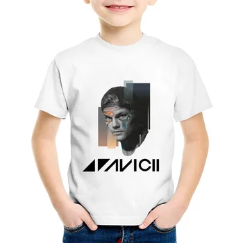 Imprimare de moda Muzica Dj Avicii Copii T-shirt pentru Copii de Vară Mă Trezesc Hipster Teuri Topuri Copii tricou Pentru Baieti/Fete,HKP5179