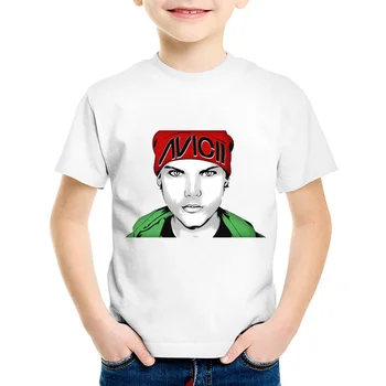 Imprimare de moda Muzica Dj Avicii Copii T-shirt pentru Copii de Vară Mă Trezesc Hipster Teuri Topuri Copii tricou Pentru Baieti/Fete,HKP5179