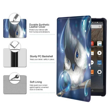 Imprimare de Înaltă Calitate, Piele Comprimat Caz Acoperire pentru Amazon Foc 7 (5/7/9-a Generație) Pliabil Flip Tableta rezistenta la Socuri Caz