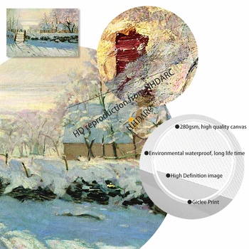 Imprimare panza de Tablou Poster Monet Clasic Peisaj Peisaj cu Fân Iarna Plantele Arta de Perete Imaginile pentru Camera de zi Decor Acasă