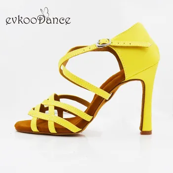 Inaltime toc 10cm latină Pantofi de Dans Profesionist galben pu Pentru Femei Dimensiune NE 4-12 Zapatos De Baile NL275