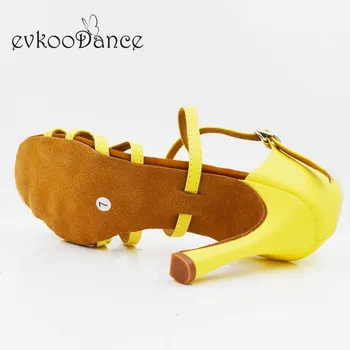 Inaltime toc 10cm latină Pantofi de Dans Profesionist galben pu Pentru Femei Dimensiune NE 4-12 Zapatos De Baile NL275
