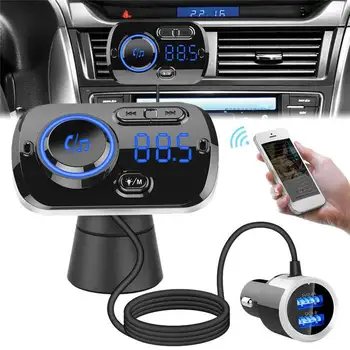Incarcator Auto USB QC3.0 de Încărcare Rapidă Modulator FM Transmițător Receptor Bluetooth 5.0 Handsfree Car Kit Audio Radio MP3 Player
