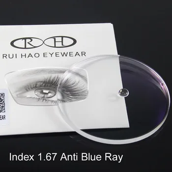 Indicele 1.67 Anti Blue Ray Rășină Lentile de Reflexie Lentila Lumina Albastră de Blocare Ochelari Lentile Ultra-subtire Ochelari de vedere Ochelari de protecție