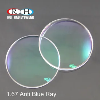 Indicele 1.67 Anti Blue Ray Rășină Lentile de Reflexie Lentila Lumina Albastră de Blocare Ochelari Lentile Ultra-subtire Ochelari de vedere Ochelari de protecție
